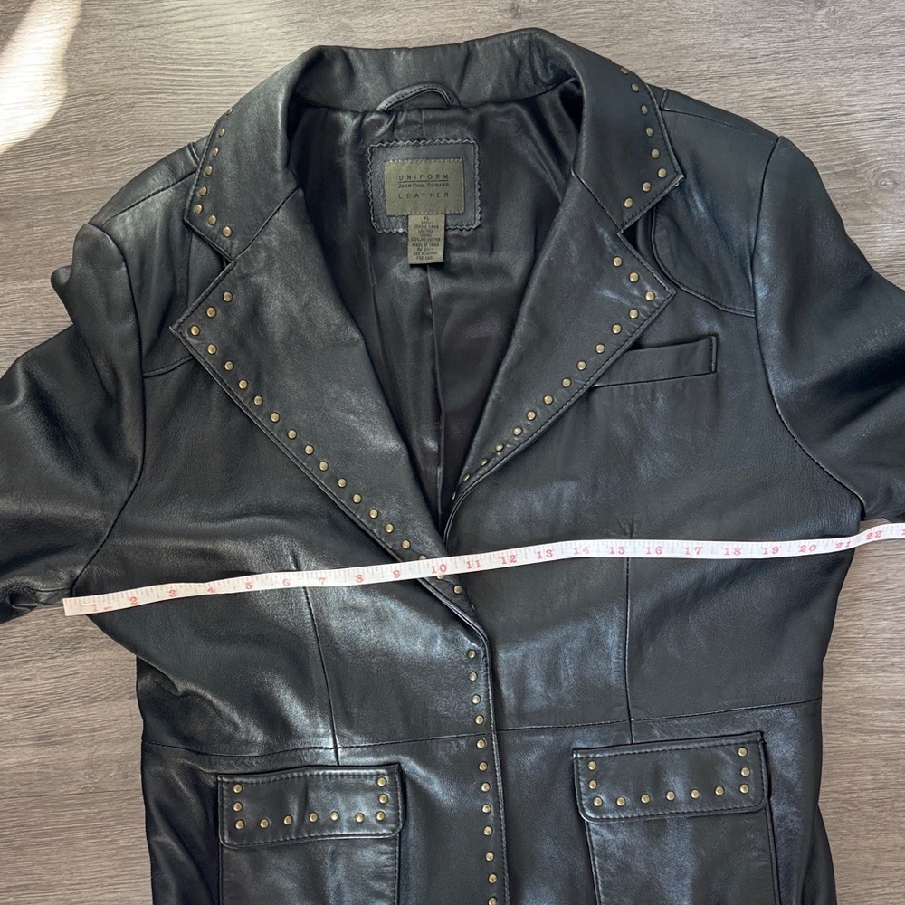 Black Lamb’s Leather Blazer with Studs - Picture 10 of 16